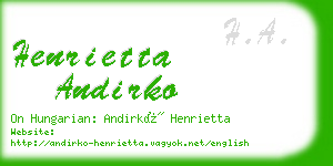 henrietta andirko business card